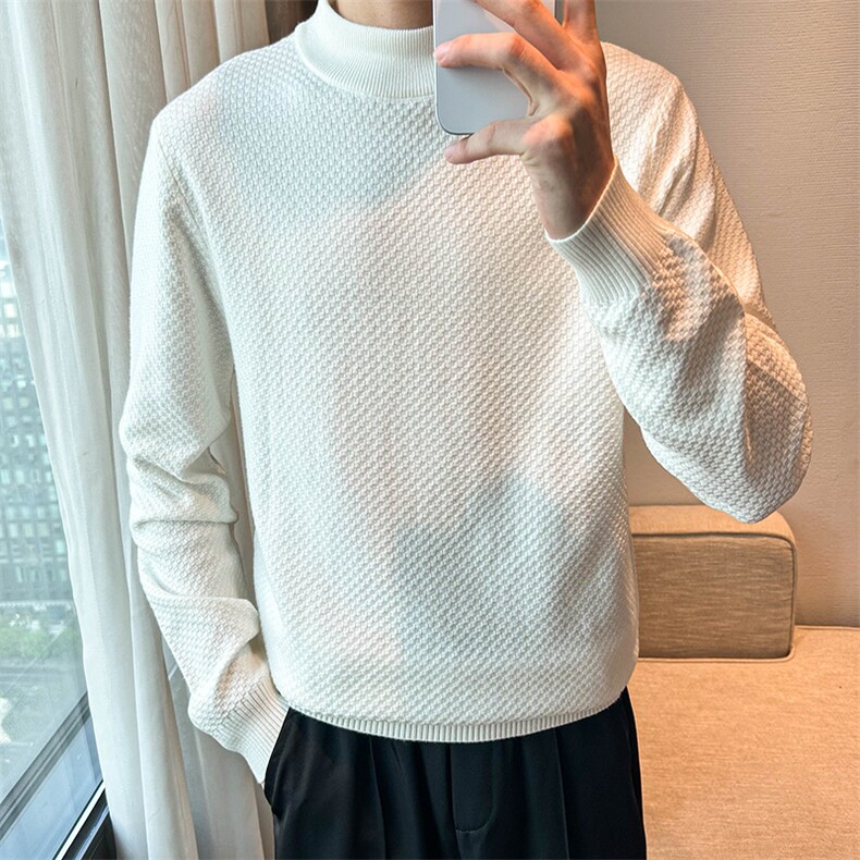 半高领毛衣绿色男针织衫打底衫修身款　　MY6002-P50,男装T恤,星座1012-1