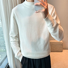 半高领毛衣绿色男针织衫打底衫修身款 MY6002-P50，男装T恤，星座1012-1