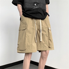 美式复古工装短裤男夏季潮牌oversize休闲五分裤现货K7744-P33，男装牛仔裤，星座512-3