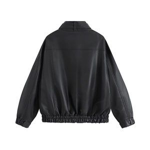 秋新品跨境男装PU皮夹克男士潮流修身机车服皮衣男潮流2307-P95图片