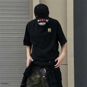 抖音得物品质夏季美式高街220克宽松纯棉潮牌印花短袖T恤MT30特15图片
