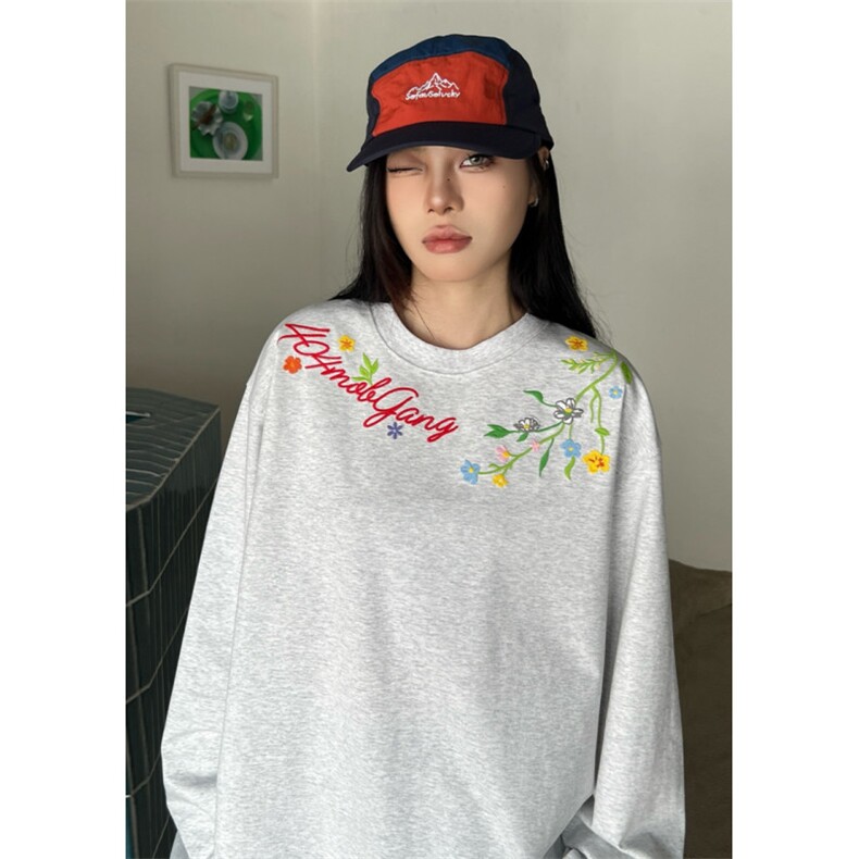 5479-P43原版做工刺绣款螺口圆领休闲长袖T恤，女装T恤，星座617A-2