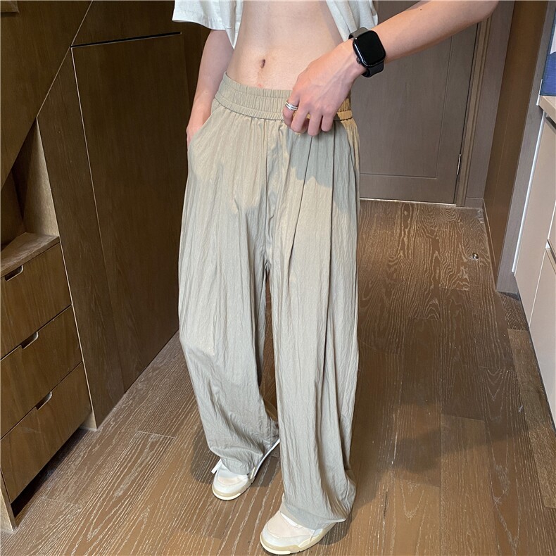 INS夏季新款透气垂感冰丝裤宽松直筒休闲裤B315-K24141-特p40控78,男装休闲裤,电商B315