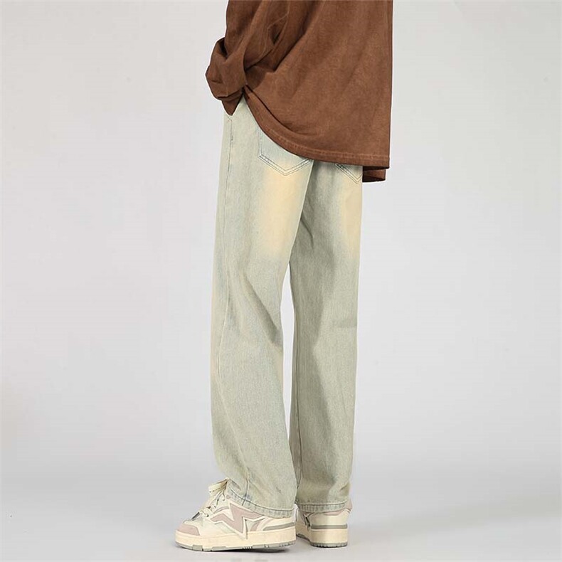 高品质！休闲复古蓝水洗直筒宽松牛仔裤男A080-9299-P40控68,男装牛仔裤,电商A080