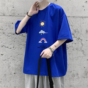 HT73141-P22 华夫格t恤男短袖男大码五分袖 大皂风图片
