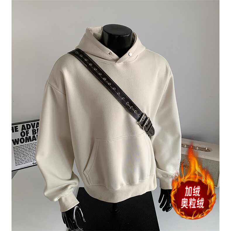 重磅拼接500克结构板连帽卫衣撞色加绒奥粒绒外套潮RH5323JR-P57,女装短外套,星座610B-1