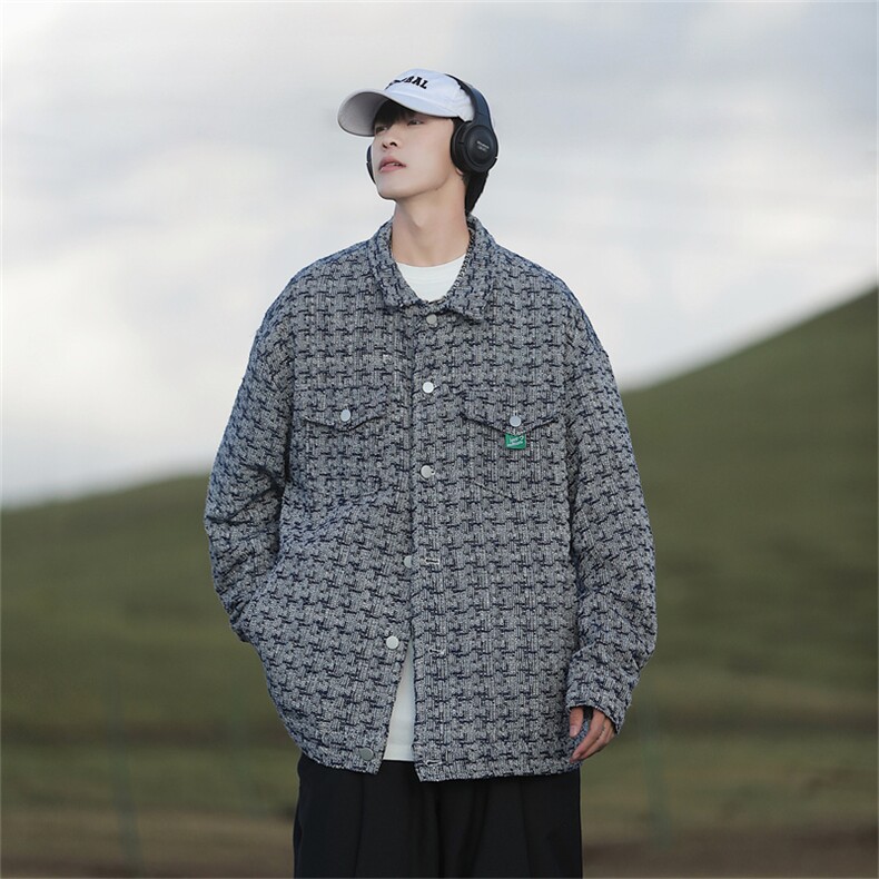 2023春季时尚美式高街外套男潮牌休闲潮流编织格子夹克JK874-P80,男装夹克,星座1103-3