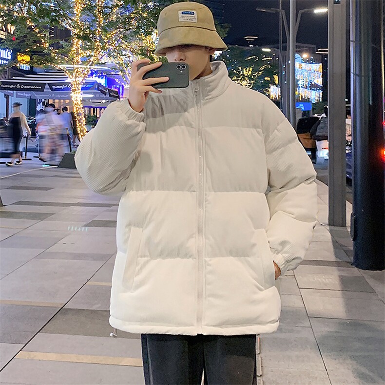 冬季加绒加厚立领大码棉衣青少年男女纯色简约棉服外套6223-P100,男装棉衣,电商A441-1