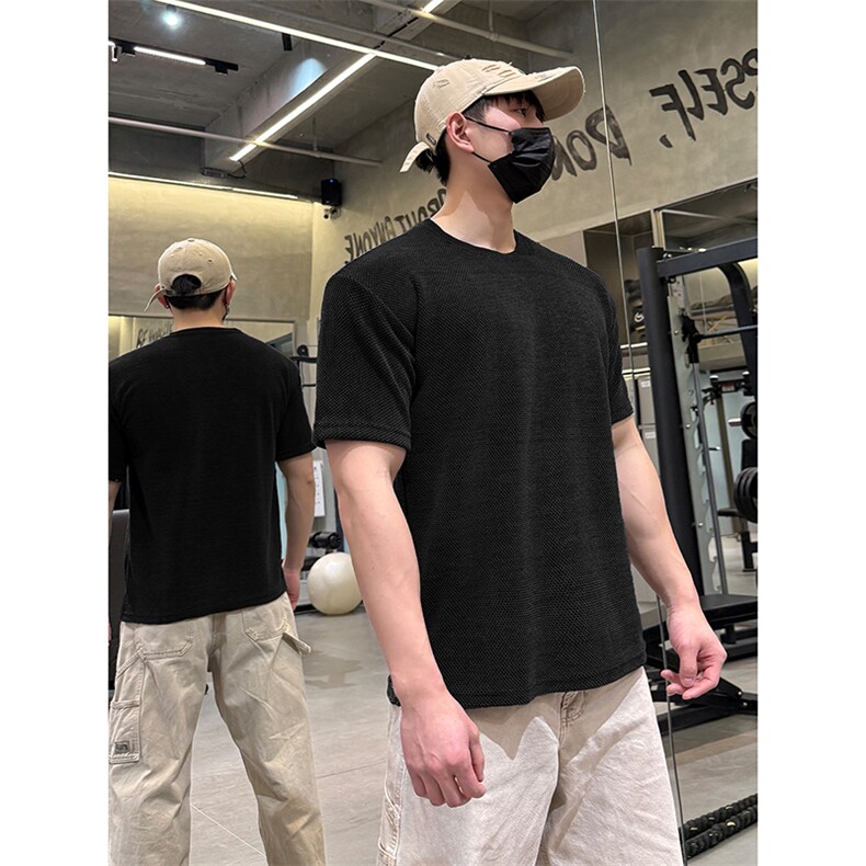 舒适休闲时尚百搭上衣简约大气高级感面料短袖T恤HY275TP38控58,男装T恤,电商A102B