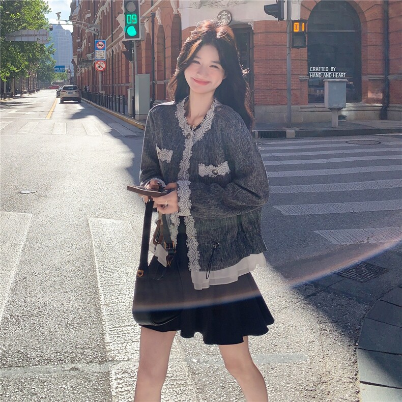 现货2026秋季新款小香风蕾丝设计感外套2620-P165-K248,女装短外套,2C057
