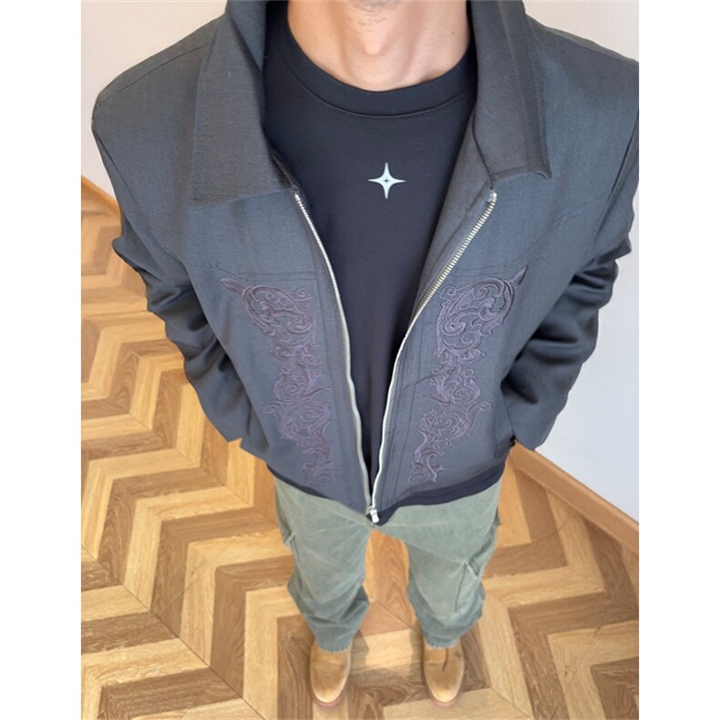 黑色西部夹克男士春装外套2025新款男生开春穿搭上衣JY6631，男装夹克，星座1116A（原606A-3）