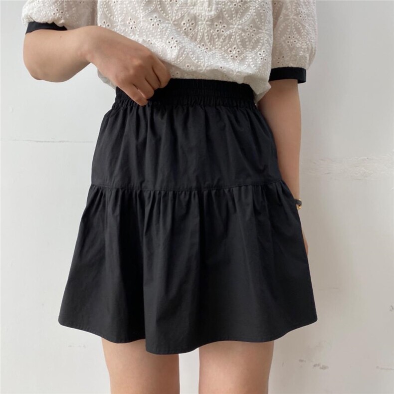 高腰A字短裙，女装，土布鱼