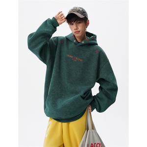 面底同色重磅砂洗做旧刺绣连帽卫衣JF806-特P65控118加绒P70控128图片
