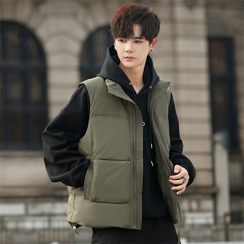 新款青少年冬季短款休闲时尚男士羽绒马甲25081P170，女装马甲，电商A355（原A415）