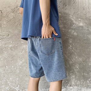 21夏季港风牛仔短裤男中性风五分牛仔裤女DS-C407-506-P40图片