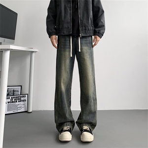 【主推现货S-4XL】水洗直筒牛仔裤男宽松长裤A080-8206-P65控88图片