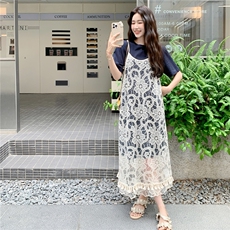 巨好看流苏罩衫连衣裙套装2025新款女夏季穿搭法式独特绝美吊带裙，女装连衣裙，2C166