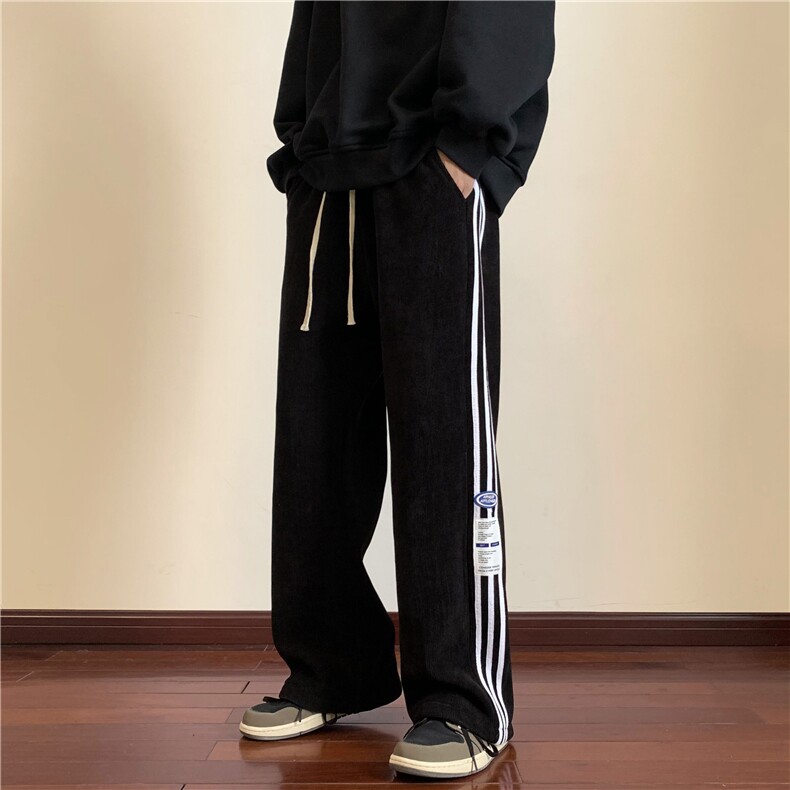 欧棉绒加绒加厚三道杠贴标休闲裤大码M~5XLXZ604-KG50-P65控78,男装卫衣,星座604