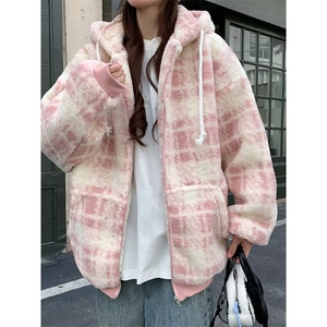 羊羔毛翻领棉服外套女冬季飞行夹克保暖情侣棒球服棉衣 M5780图片