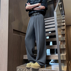 垂坠感西装裤子男士2025潮牌港风潮流宽松直筒休闲西裤Q819-P40，男装西裤，星座610（原A335）