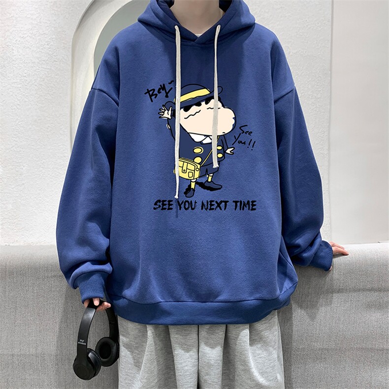 WY2240-P35加绒款-P40蜡笔小新纯棉连帽卫衣男大码运动帽衫,男装卫衣,电商A040