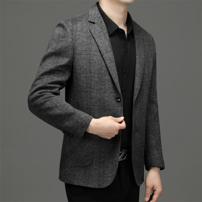 CRRR-MN99291钱塘2020-2冬季新款时尚休闲西装领中年男士外套P220,男装毛呢大衣,钱塘207-2
