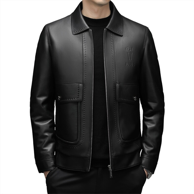 22086冬季新款海宁真皮羽绒服男绵羊皮外套可脱卸内胆鹅绒服P900,男装羽绒服,电商B360A（原721A）
