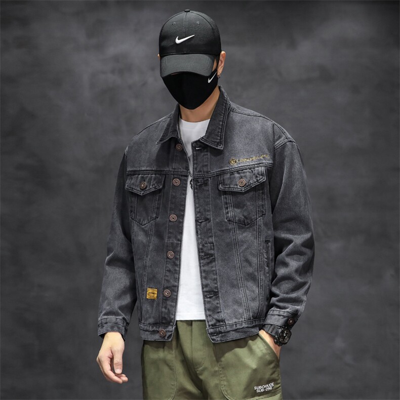 2025春季新款牛仔外套男夹克牛仔衣潮M-5XL两色6630-P65,男装工装外套,电商B223（原星座515-1）