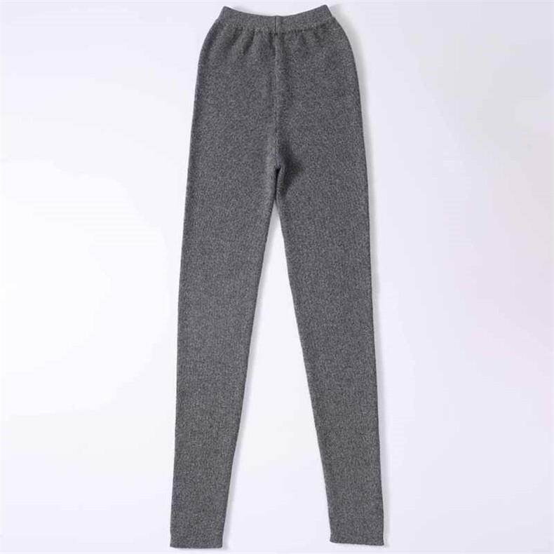 女士加厚打底裤螺纹抽条加丝弹力裤贴身舒适保暖山羊绒，女装打底裤，品秋羊绒