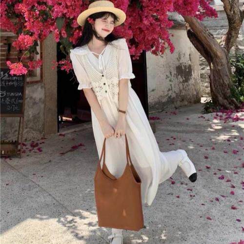 【现货】两件套带马甲连衣裙，女装马夹，TU