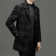 BWA238钱塘2020-2中年男士商务休闲时尚冬季厚款毛呢西服P325，男装西服，钱塘207-2