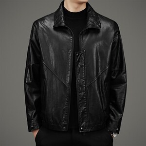 DLSN22053新款皮衣男头层山羊皮夹克翻领商务休闲男装P1000,男装皮衣,电商B360