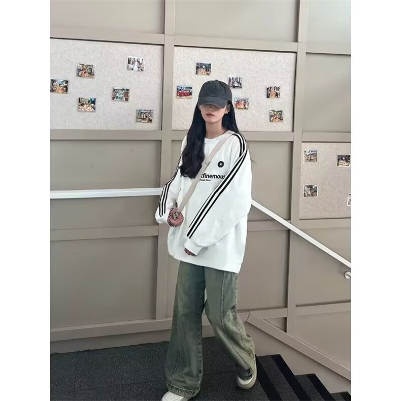5552-P45港风潮流韩版新款圆领休闲宽松上衣,女装卫衣/绒衫,星座617A-2