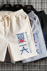 DK39192-P15港风休闲短裤男士大码运动五分裤男中裤男马裤网格，男装休闲裤，电商A040A
