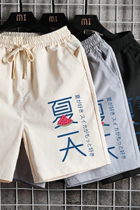 DK39192-P15 港风休闲短裤男士大码运动五分裤男中裤男马裤网格图片
