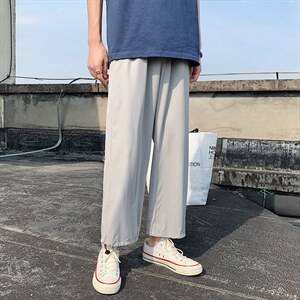 春夏新款垂感冰丝大码抽绳休闲裤款号2023-特批20，男装休闲裤，星座718-1