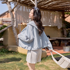 2026夏季新款女轻薄透气麻料蕾丝防晒衣，女装防晒衣，可可小西