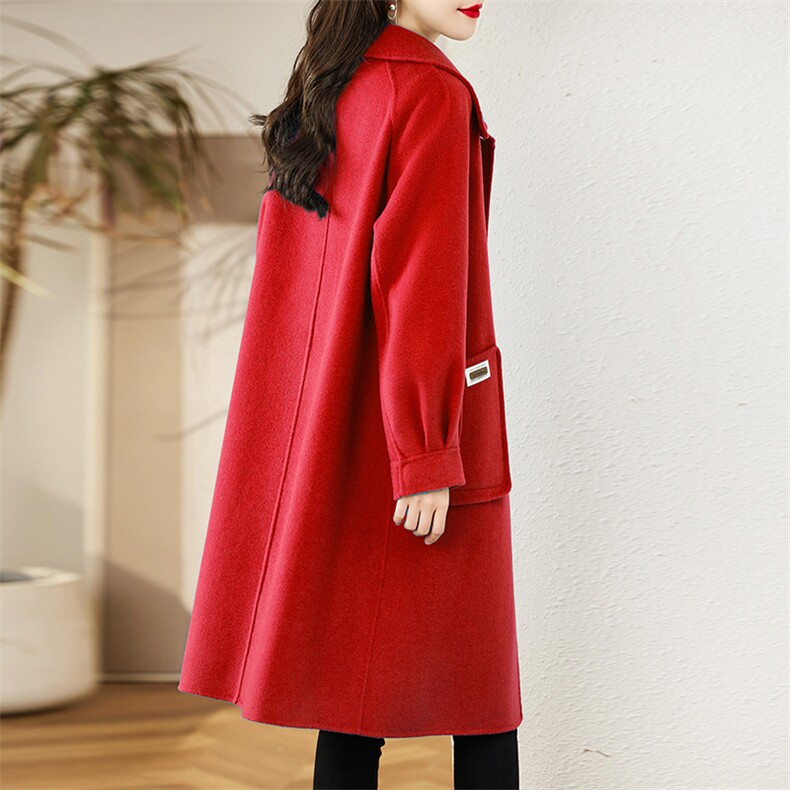 双面羊毛大衣女2023年秋装短款高端奢华大气风衣式小个子毛呢外套，女装毛呢外套，贵人树