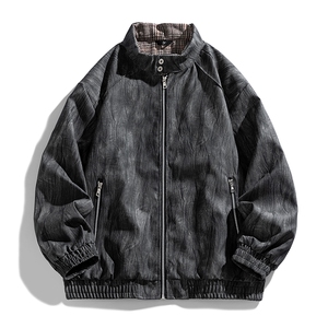 立领皮衣男飞行员皮夹克机车风大码外套JK2122-P80大码元
