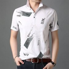 2021夏季男士新款短袖T恤数码印花商务休闲polo衫B97005P65，男装Polo衫，电商D230
