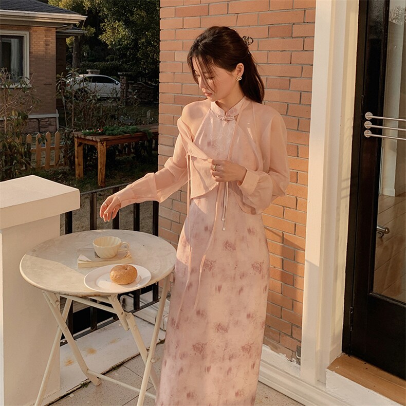 现货新中式旗袍显瘦防晒外套两件套主推210-787-P145-K218,女装套装/套裙,浙宝210（原浙宝191）