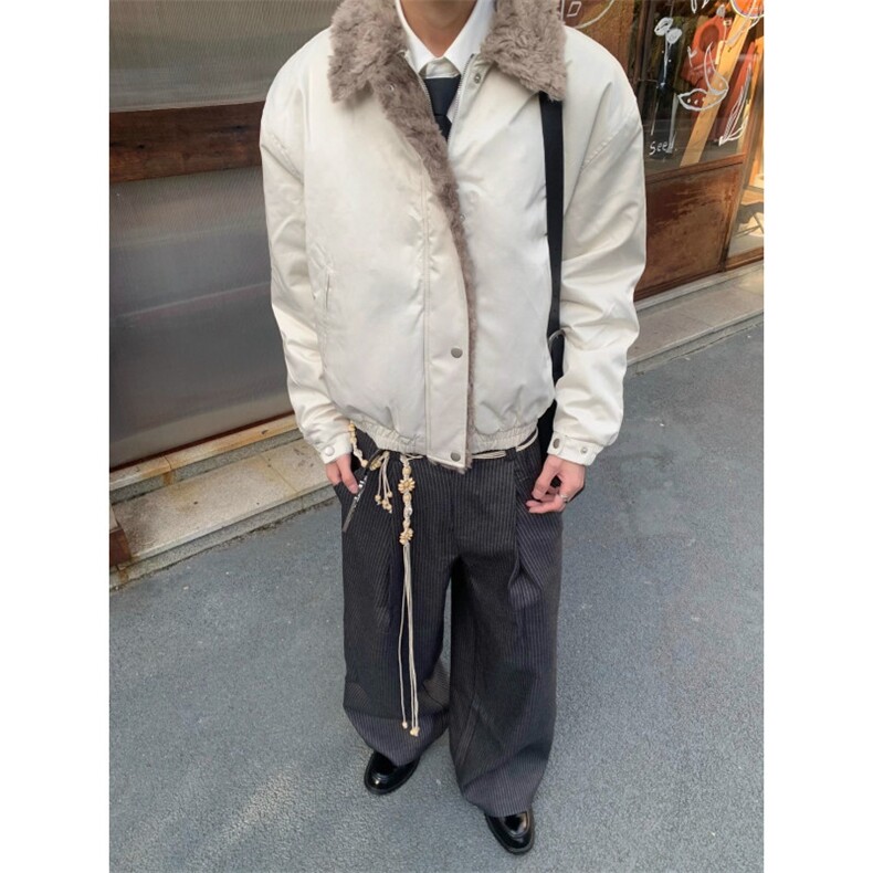 毛领夹克棉服男款冬季加厚宽松保暖座山雕外套MF434-P92,男装夹克,星座412-3
