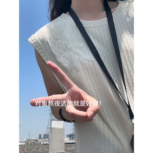 XZ809A/FFF02/特P24/控48 美式V领坎肩万针绣花背心T恤图片