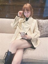 2021秋冬新款韩版时尚休闲宽松斜肩带气质百分百羊毛双面呢，其它，L·H·X