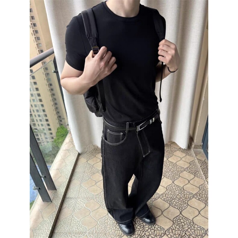 牛仔长裤气质慵懒ins时尚流行潮流新款日系原宿简约百搭文艺,男装牛仔裤,星座601-1
