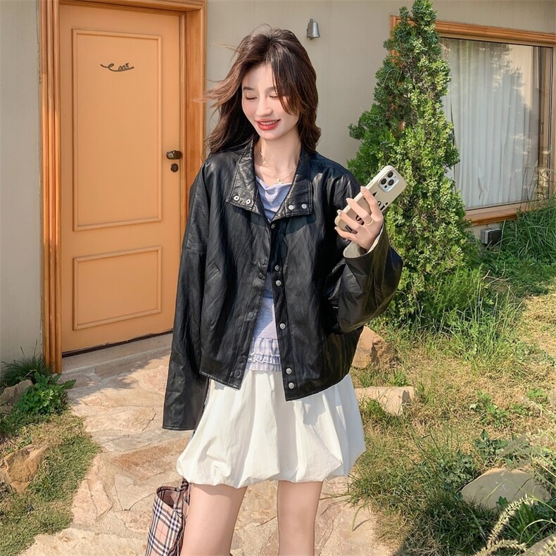 新品PU皮外套5581-P165-K268，女装皮衣，2C275