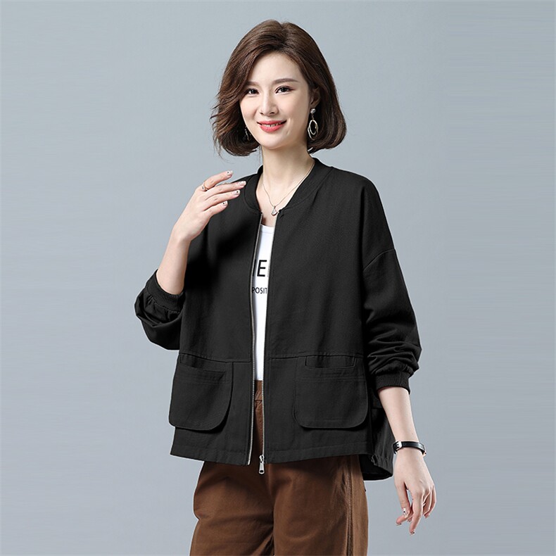 时尚女装纯棉短款加厚风衣外套宽松显瘦百搭休闲上衣,女装风衣,秋牧寒烟