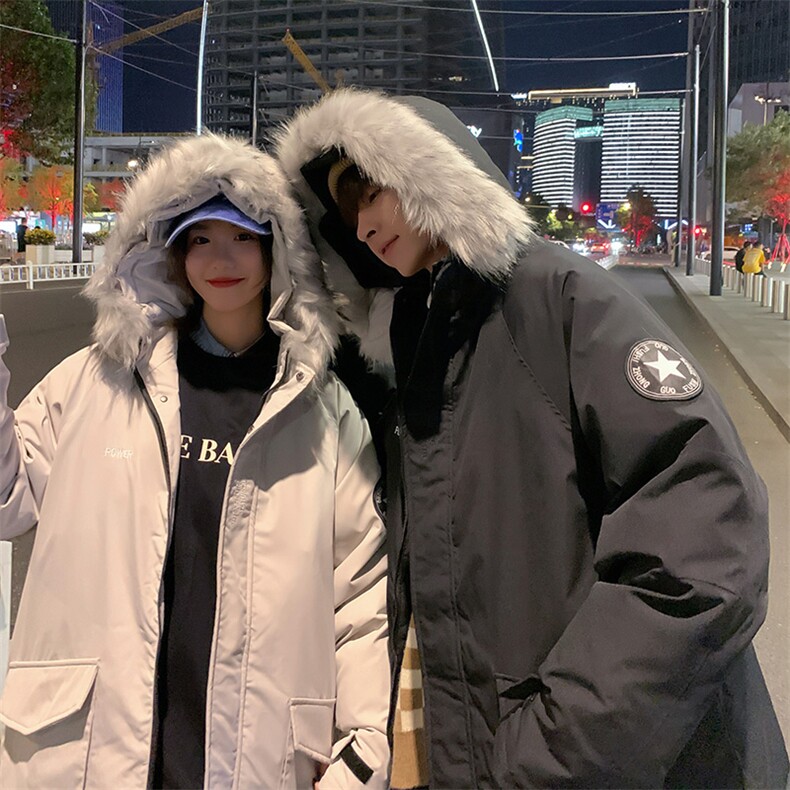 直播数据连帽潮牌刺绣工装户外情侣学生外套白鸭绒羽绒服男,男装羽绒服,星座301D-4(原星座1004-4）