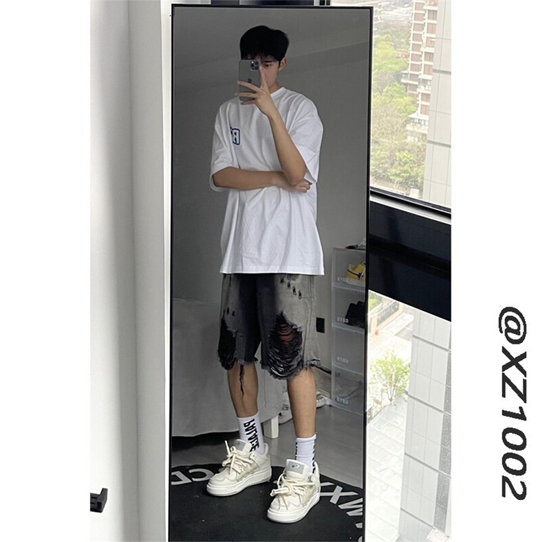 超有个性~潮做旧水洗渐变色破洞牛仔短裤XZ1002-K150-P45控58,男装牛仔裤,星座908