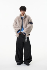 冬季座山雕情侣棉服解构水貂毛加厚毛领棉衣宽松棉袄外套男，男装棉衣，星座903-1